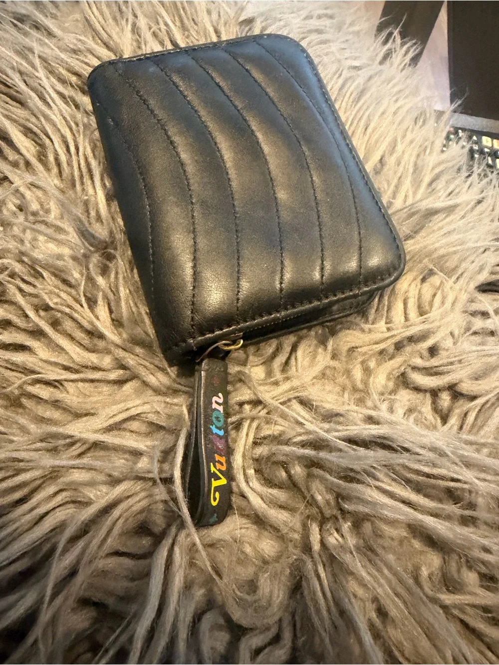Louis Vuitton New Wave Compact Wallet Black Quilted Leather | Authentic | 2019